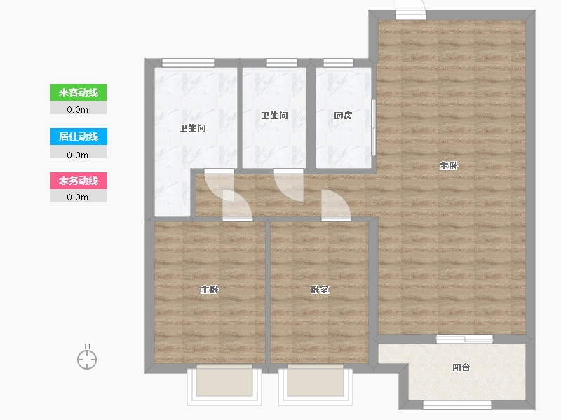 陕西省-西安市-桃园路街道桃园一坊社区-81.24-户型库-动静线