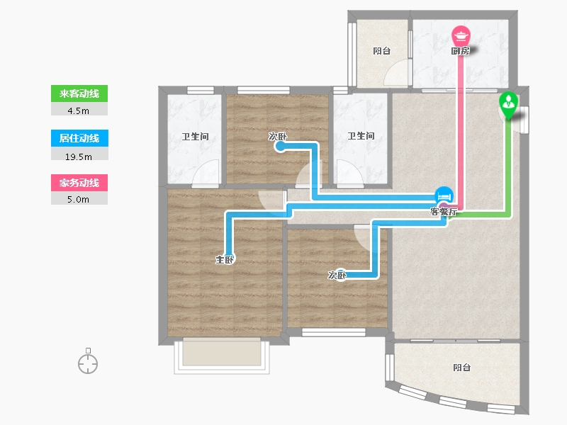 广东省-广州市-新塘新世界花园-84.37-户型库-动静线