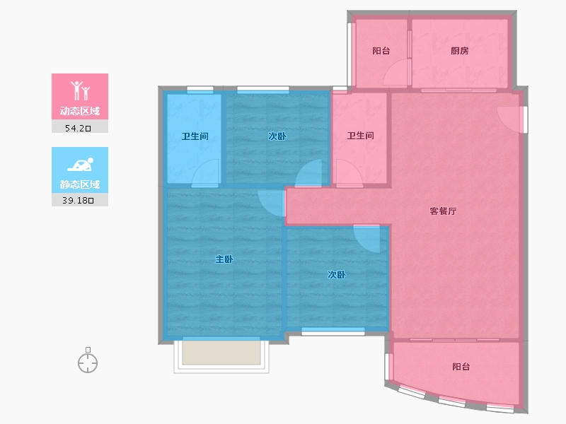 广东省-广州市-新塘新世界花园-84.37-户型库-动静分区