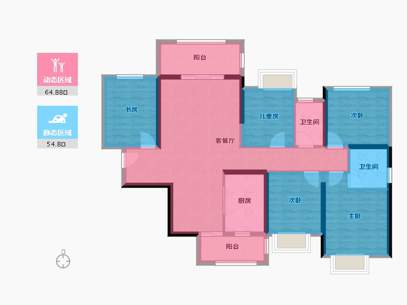 广西壮族自治区-北海市-岸芷花园-100.00-户型库-动静分区