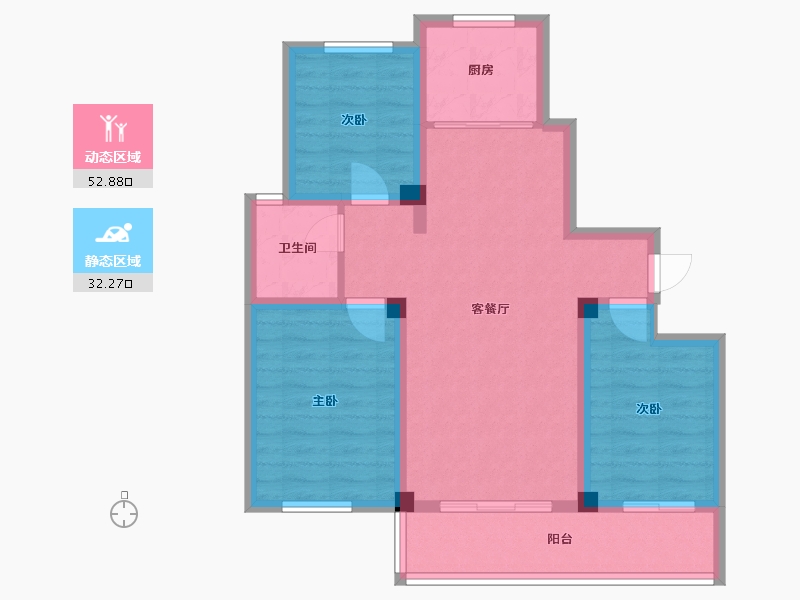 山东省-威海市-万嘉悦湖湾-80.00-户型库-动静分区