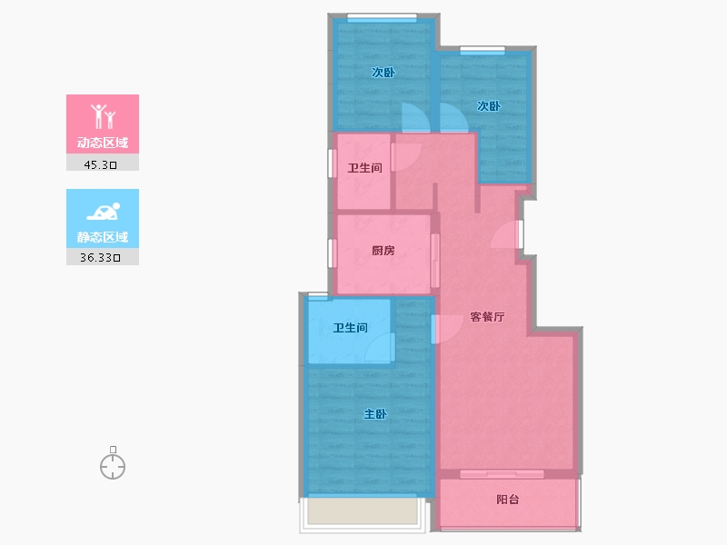 浙江省-杭州市-万科天空之城(西溪印象城)-78.00-户型库-动静分区