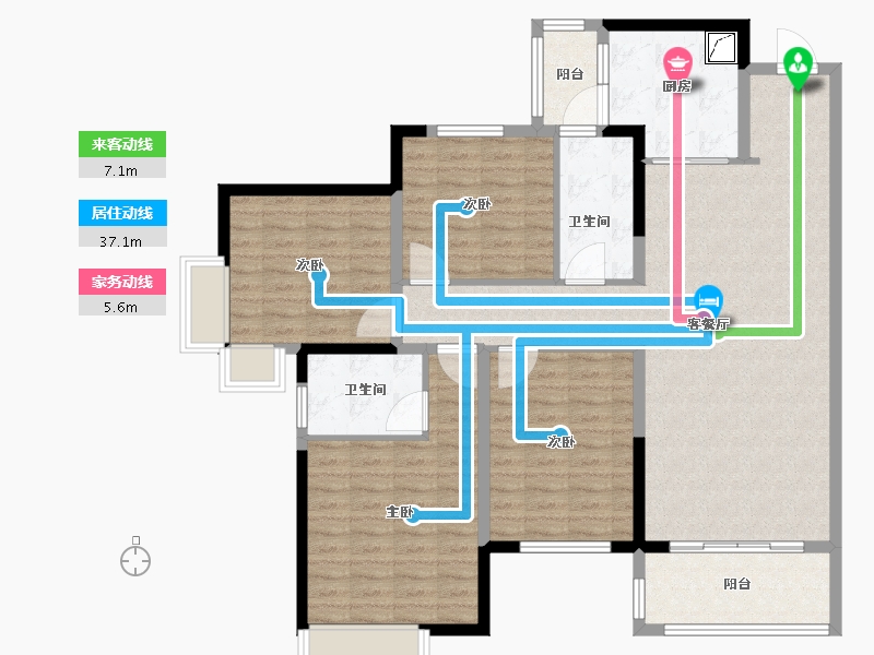 广西壮族自治区-南宁市-华润万象华府-127.00-户型库-动静线