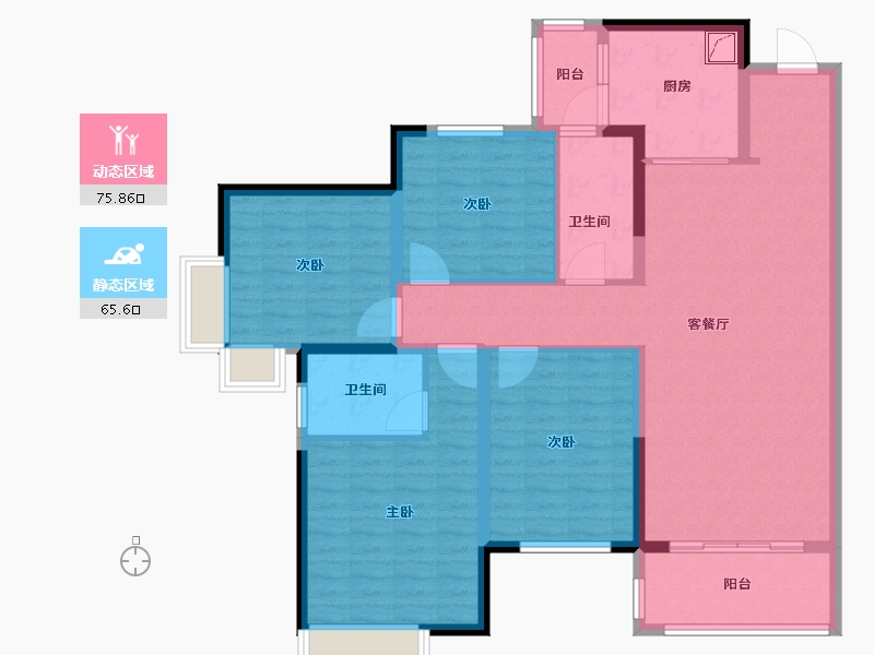 广西壮族自治区-南宁市-华润万象华府-127.00-户型库-动静分区