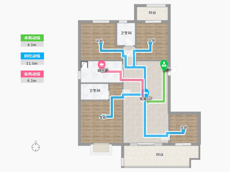 湖南省-长沙市-万科天空之境-112.38-户型库-动静线