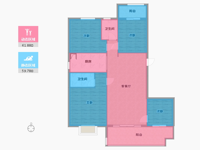 湖南省-长沙市-万科天空之境-112.38-户型库-动静分区