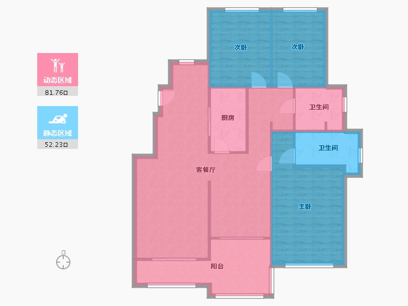 江苏省-南京市-北外滩水城-147.00-户型库-动静分区