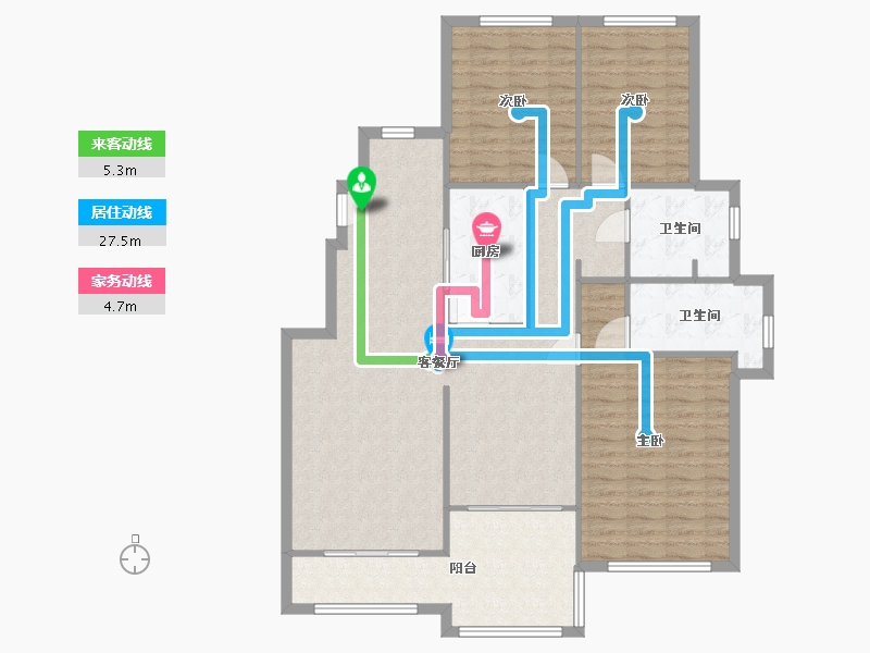 江苏省-南京市-北外滩水城-147.00-户型库-动静线