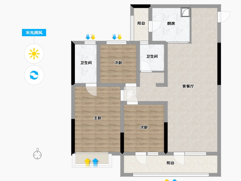 山东省-济宁市-青特星城-98.00-户型库-采光通风