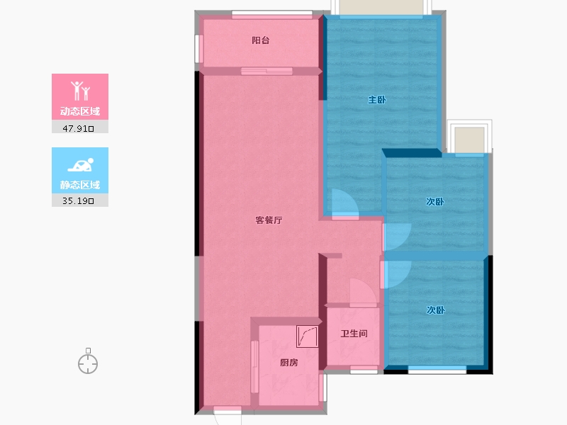 河南省-郑州市-郑地·新港华苑-78.00-户型库-动静分区