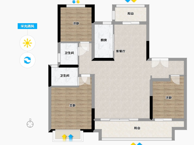 河南省-济源市-建业世和府-110.00-户型库-采光通风