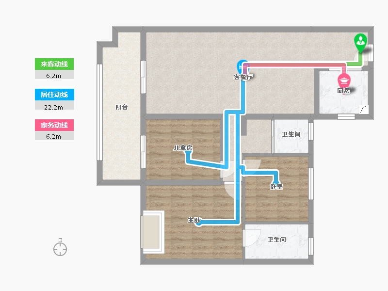 湖南省-湘潭市-碧桂园大学印象-109.00-户型库-动静线