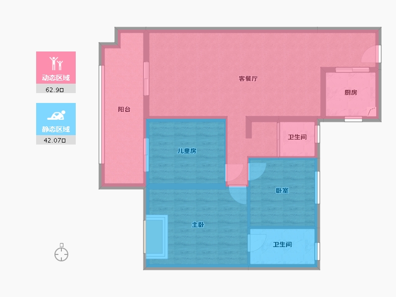 湖南省-湘潭市-碧桂园大学印象-109.00-户型库-动静分区