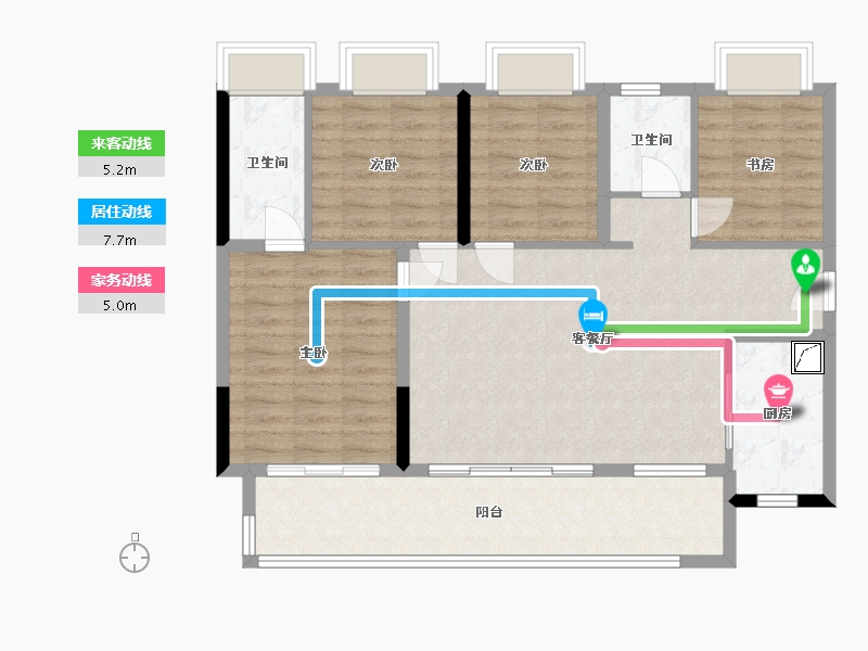 贵州省-贵阳市-金地旭辉-108.00-户型库-动静线