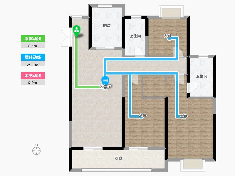 浙江省-台州市-绿城·宁江明月-127.00-户型库-动静线