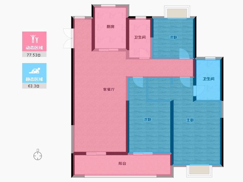 浙江省-台州市-绿城·宁江明月-127.00-户型库-动静分区