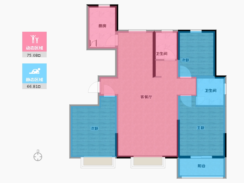 山东省-东营市-金隅花园-128.00-户型库-动静分区