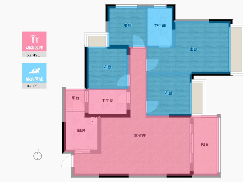 四川省-绵阳市-长虹橡树郡-95.00-户型库-动静分区