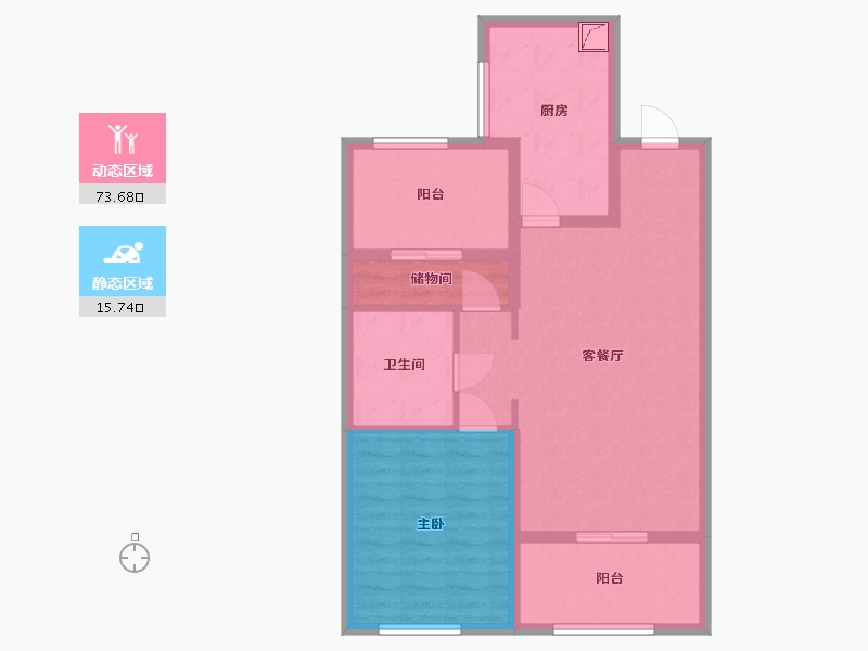 辽宁省-沈阳市-金地檀悦-80.00-户型库-动静分区