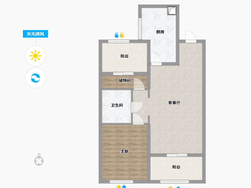 辽宁省-沈阳市-金地檀悦-80.00-户型库-采光通风