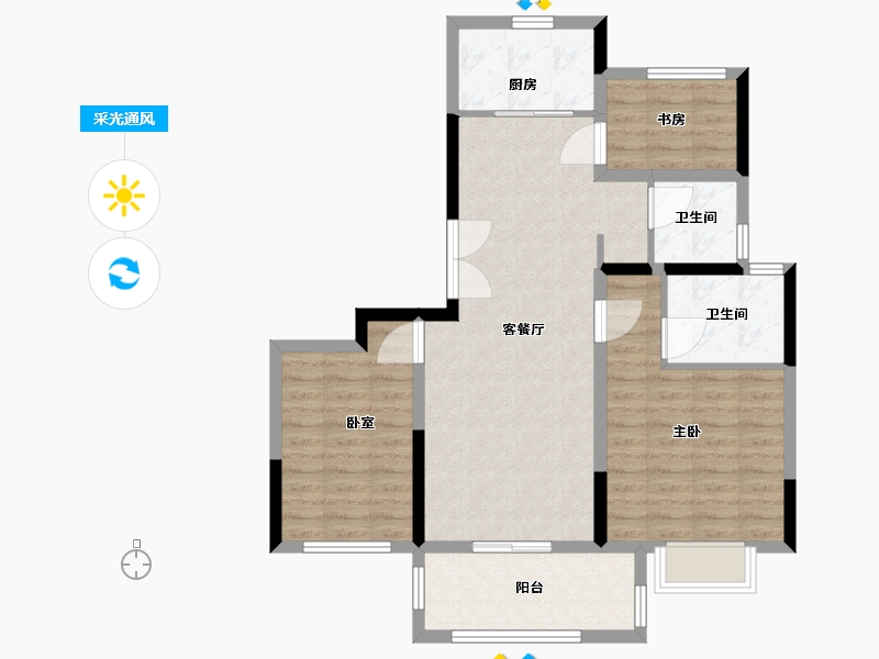 安徽省-宿州市-绿城玉兰园-83.03-户型库-采光通风