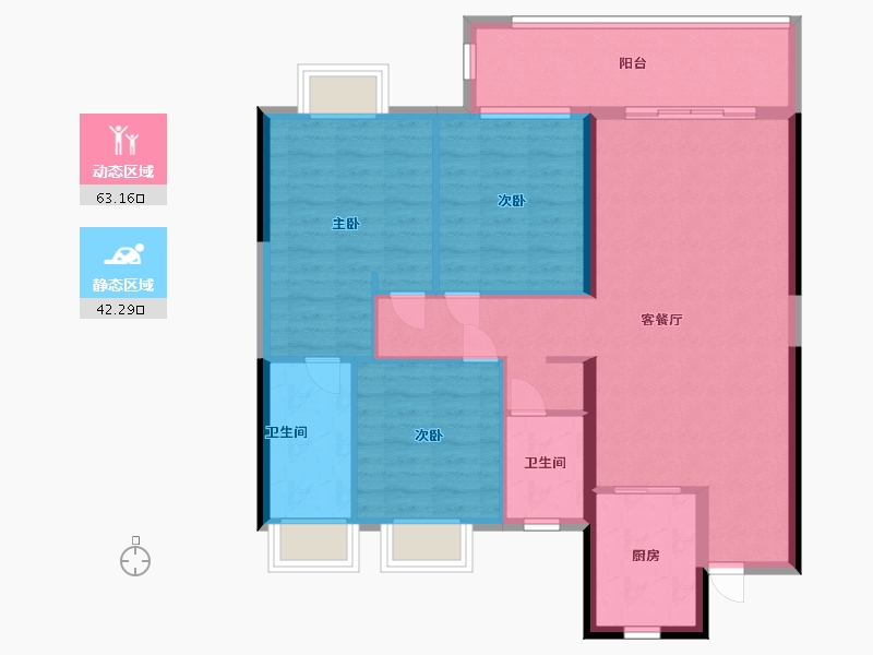 湖北省-天门市-天禧花园-95.16-户型库-动静分区