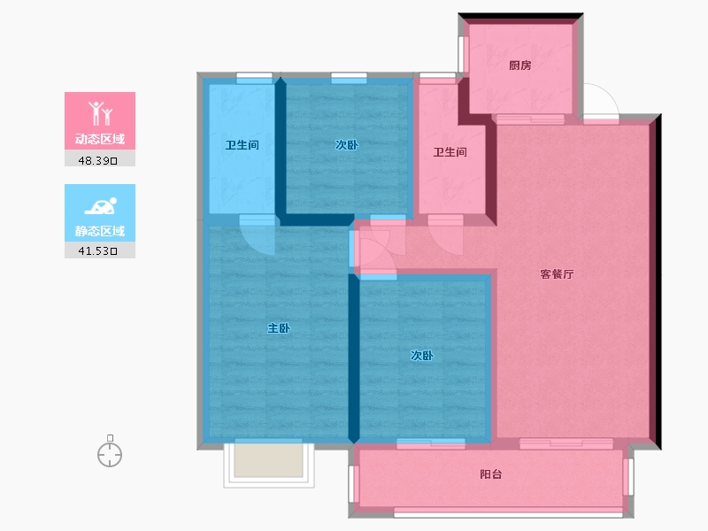 河北省-石家庄市-维多利亚萃峯-88.00-户型库-动静分区