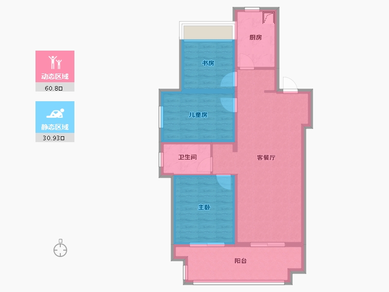 安徽省-阜阳市-保利颍州堂悦-88.00-户型库-动静分区