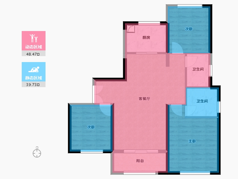 山东省-枣庄市-祥云·奥体华府-92.00-户型库-动静分区