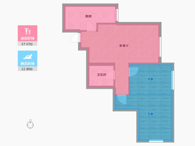 北京-北京市-宋家庄家园-三区-58.03-户型库-动静分区