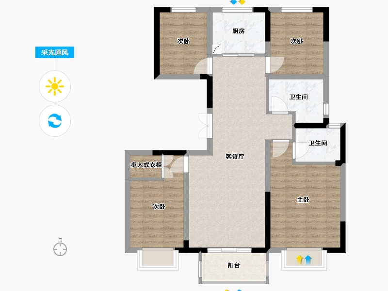 河北省-保定市-龙玺府-120.00-户型库-采光通风