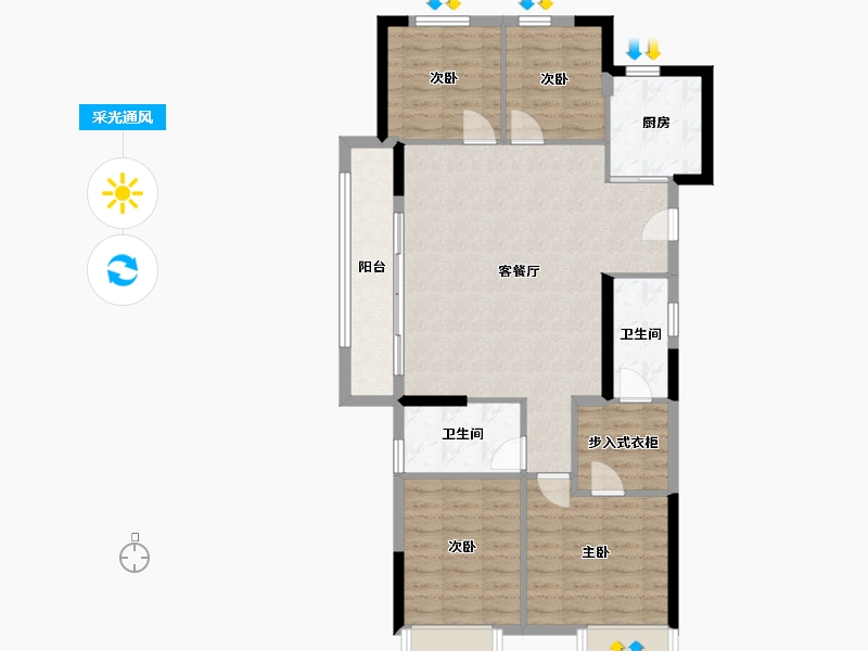 浙江省-绍兴市-碧桂园珺悦-102.24-户型库-采光通风