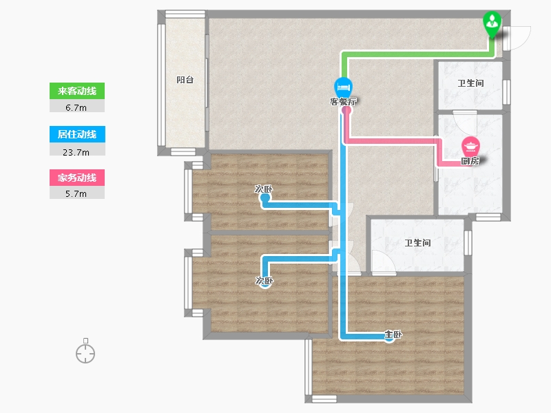 广东省-广州市-朗陶居-103.00-户型库-动静线