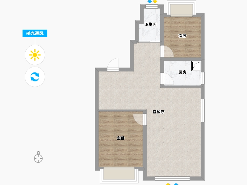 辽宁省-抚顺市-汇银东樾-72.00-户型库-采光通风