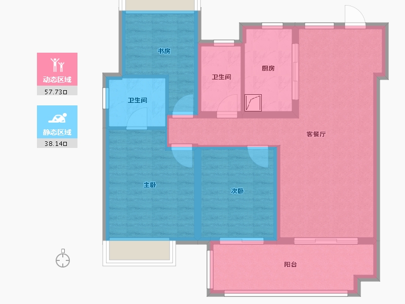 安徽省-阜阳市-保利颍州堂悦-92.00-户型库-动静分区