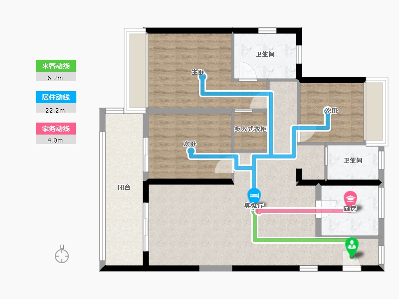 浙江省-台州市-绿城·宁江明月-127.00-户型库-动静线