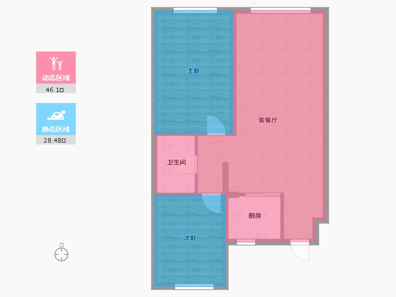 黑龙江省-哈尔滨市-汇智悦墅湾-67.00-户型库-动静分区