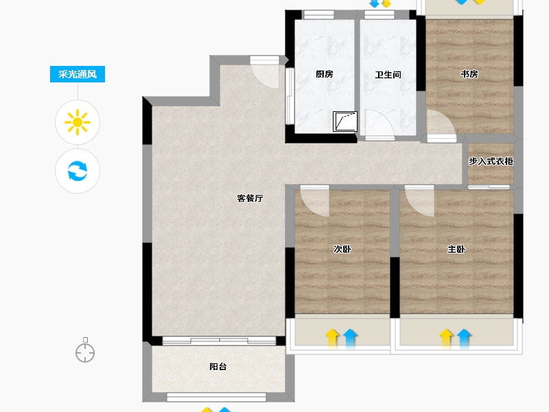 吉林省-长春市-华润昆仑御-109.00-户型库-采光通风