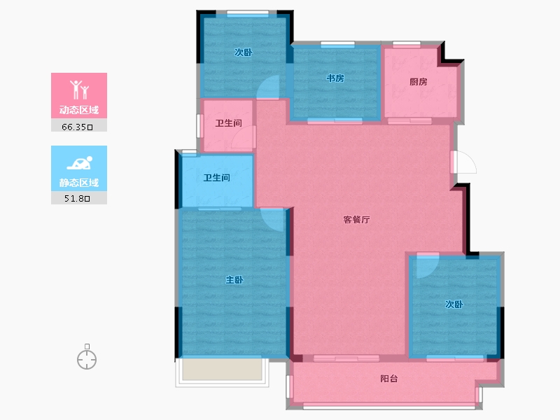 浙江省-湖州市-奥园湖山府-107.00-户型库-动静分区