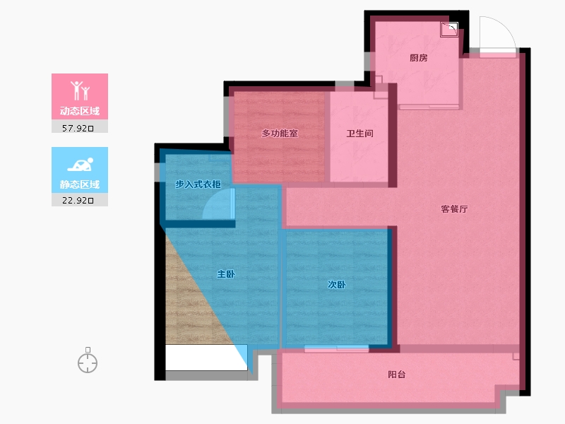 湖南省-益阳市-金科集美东方-75.33-户型库-动静分区