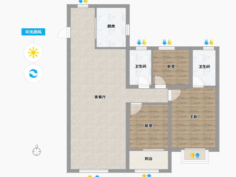 山西省-太原市-万科-100.00-户型库-采光通风