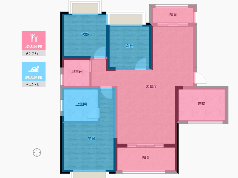 湖南省-益阳市-清华园-101.16-户型库-动静分区