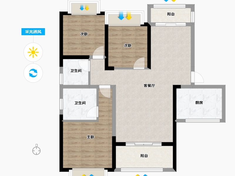 湖南省-益阳市-清华园-101.16-户型库-采光通风