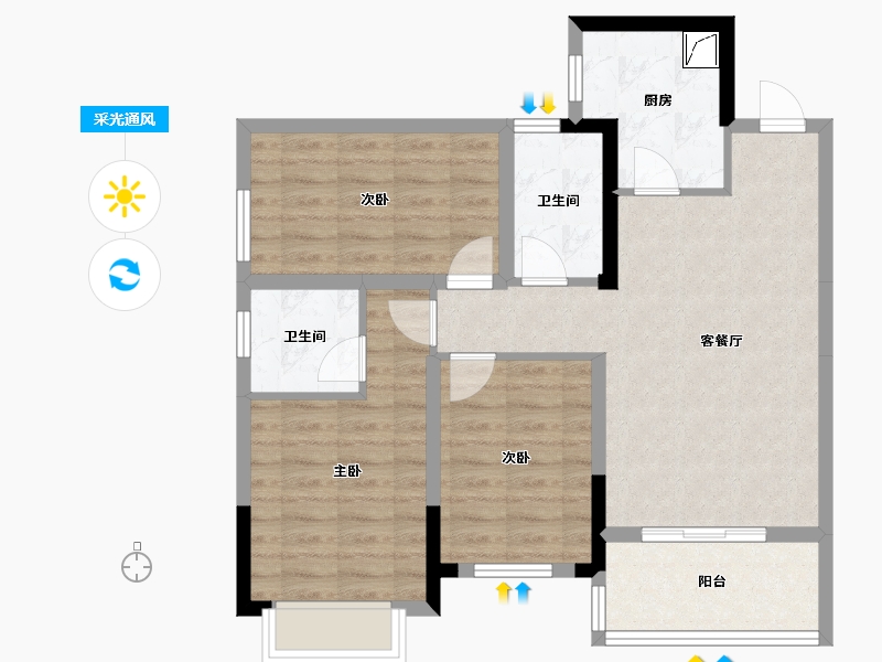 广西壮族自治区-来宾市-悦江雅苑-83.00-户型库-采光通风