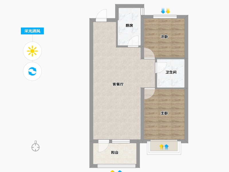 河北省-石家庄市-万合名著-69.65-户型库-采光通风