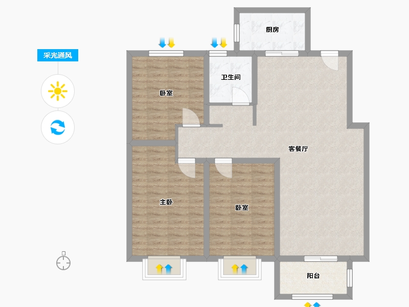 河南省-郑州市-浩创梧桐郡-99.00-户型库-采光通风