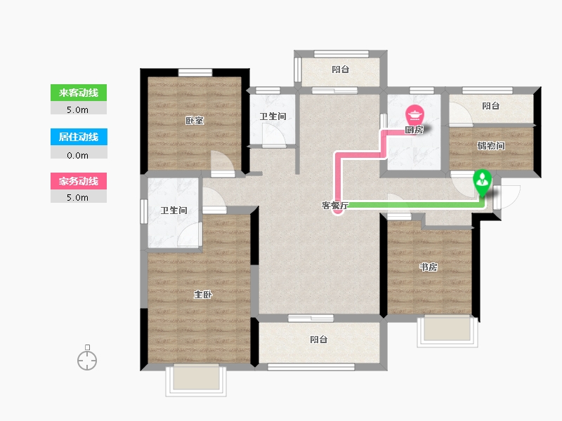 湖南省-长沙市-五矿春和景园-117.00-户型库-动静线