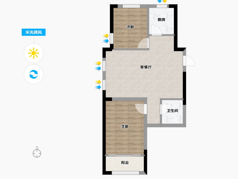 吉林省-长春市-德辉首府-65.00-户型库-采光通风