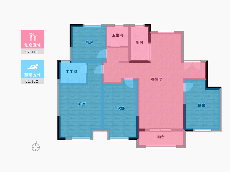 江苏省-连云港市-东海德惠尚书房-105.00-户型库-动静分区