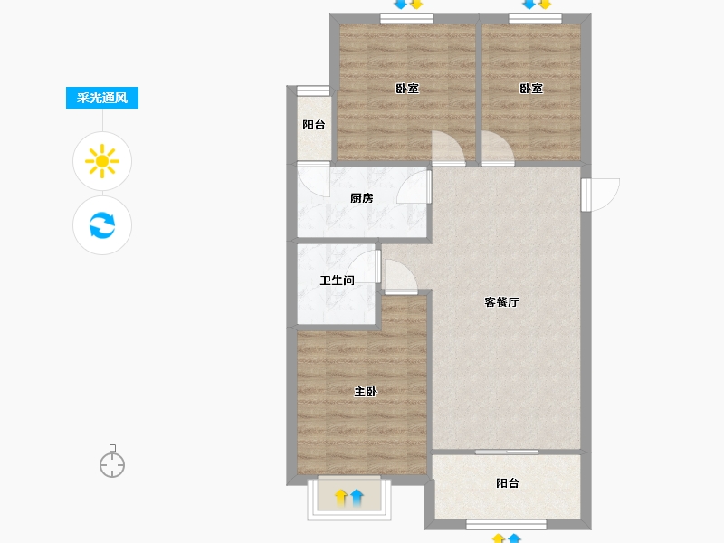 山西省-太原市-恒大青运城-118.00-户型库-采光通风